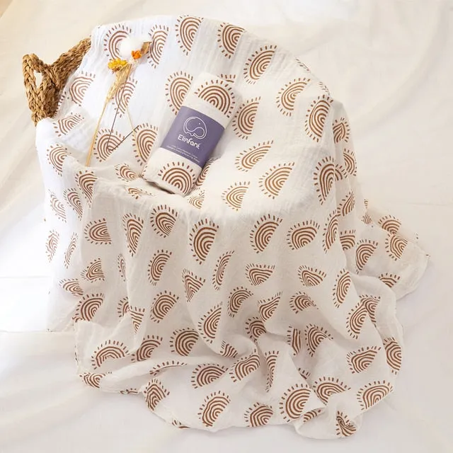 100% Cotton 2 Layers Newborn Baby Swaddle