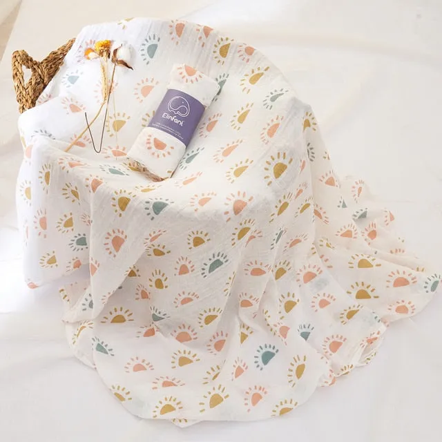 100% Cotton 2 Layers Newborn Baby Swaddle