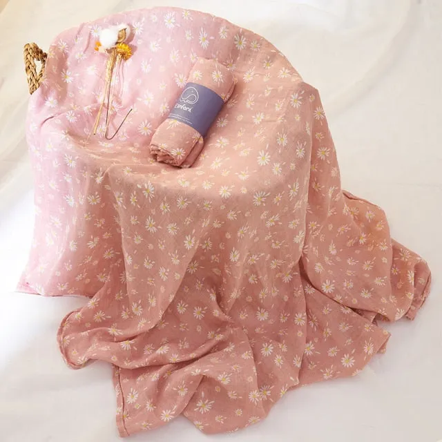 100% Cotton 2 Layers Newborn Baby Swaddle