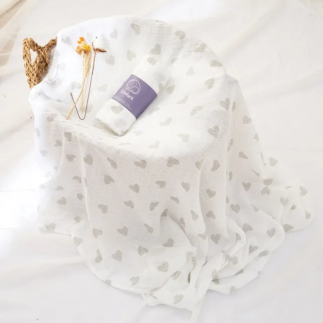 100% Cotton 2 Layers Newborn Baby Swaddle