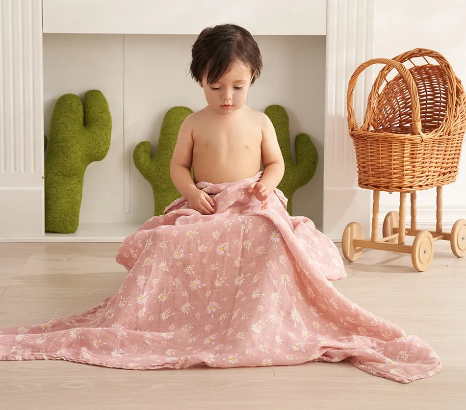 100% Cotton 2 Layers Newborn Baby Swaddle