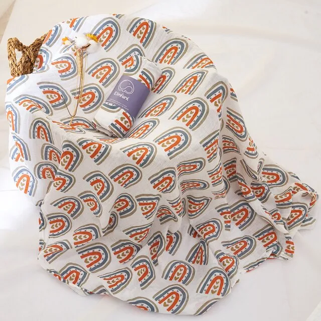 100% Cotton 2 Layers Newborn Baby Swaddle