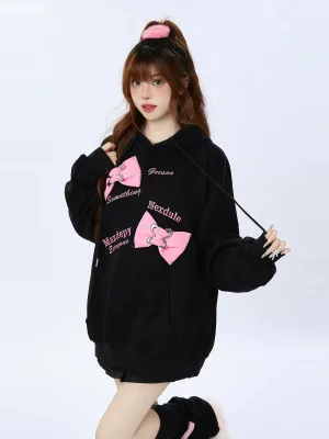 Bag Oversized Ribbon Loose Top Hooded