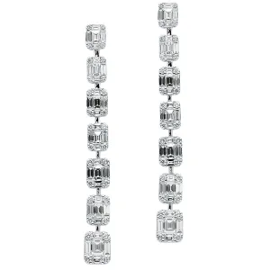 Baguette Illusion Hanging Earrings