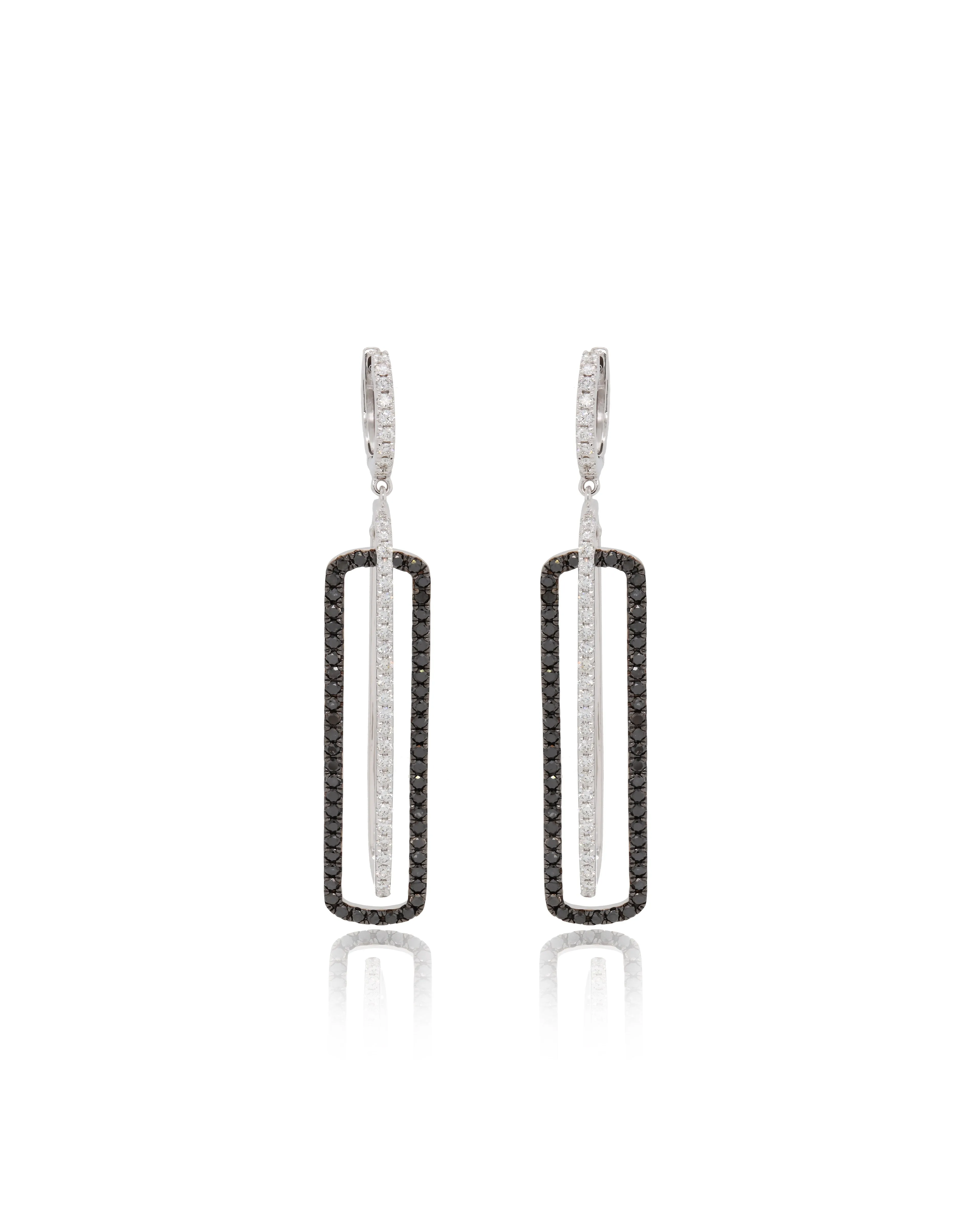 Black and White Diamond Earrings