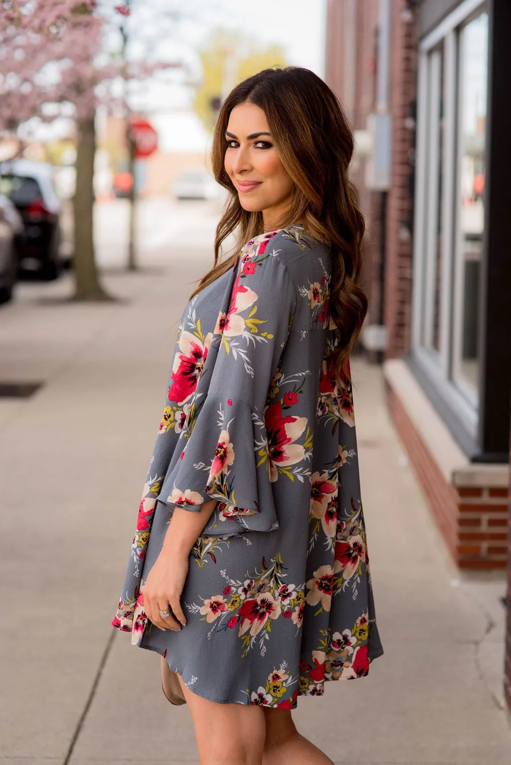 Bloom Where You're Planted Bell Sleeve Dress