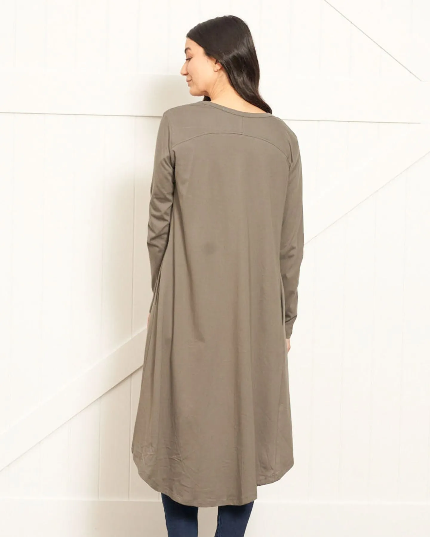 Byron Loose Long Sleeve Cotton Cardigan - Ash Green