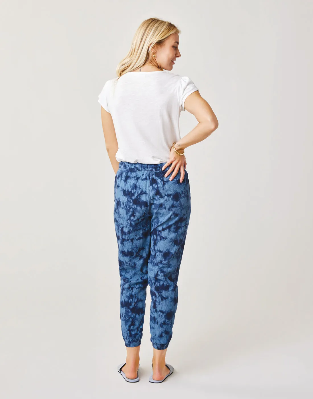 Calista Pant: Navy Tie Dye