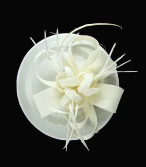 Cream Flower Style Round Disc Hairband Fascinator