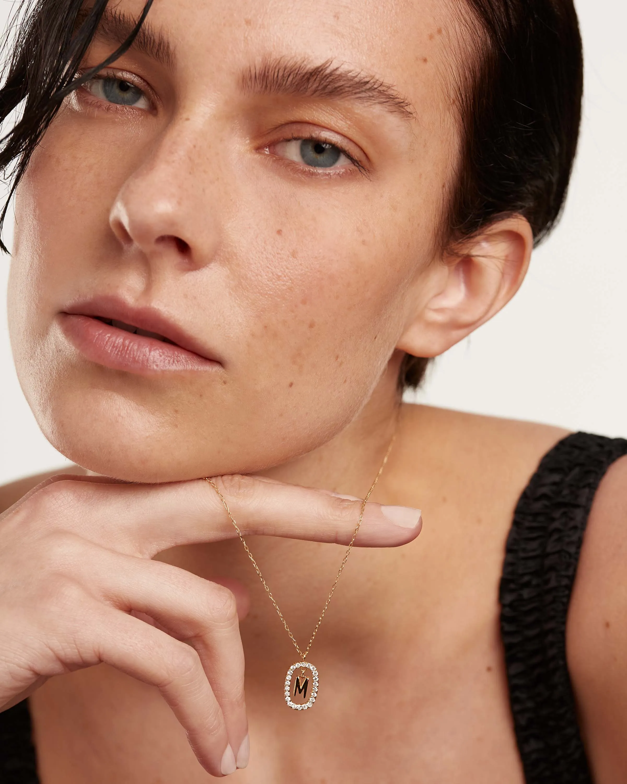 Diamonds and Gold Letter M Necklace