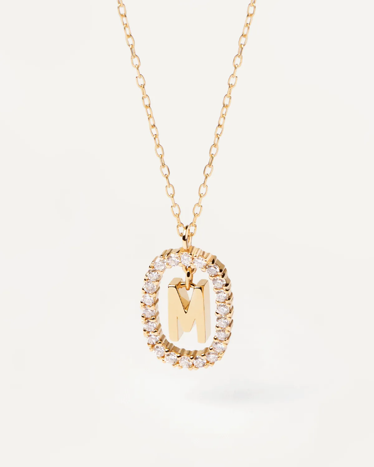 Diamonds and Gold Letter M Necklace
