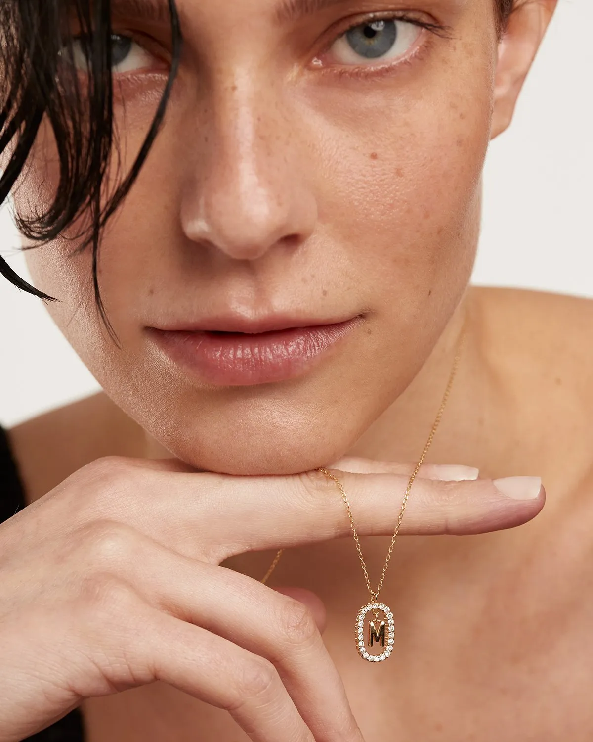 Diamonds and Gold Letter M Necklace