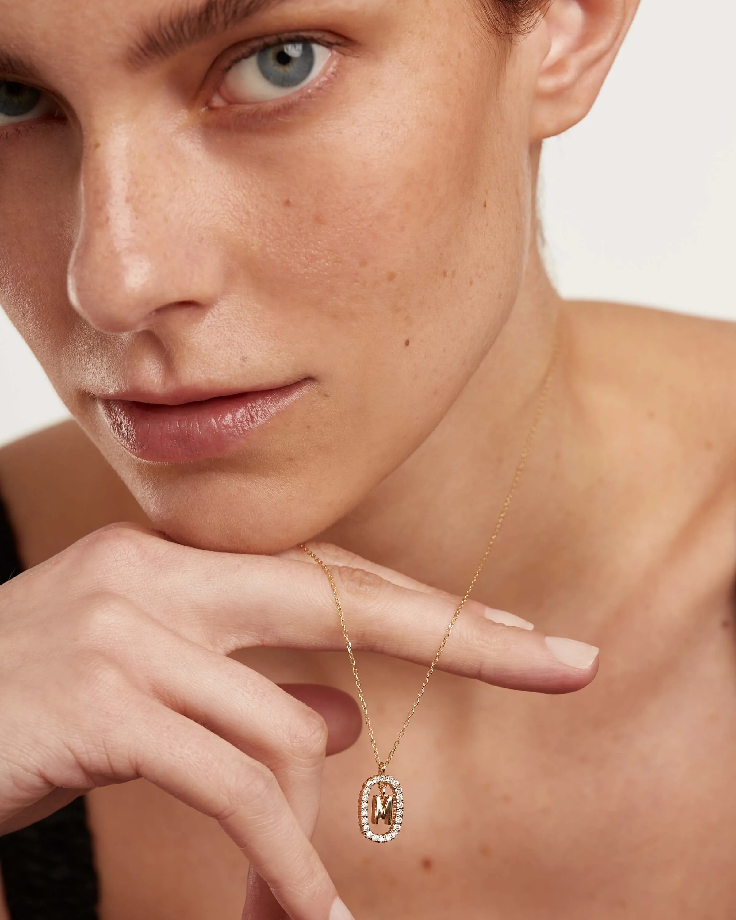 Diamonds and Gold Letter M Necklace