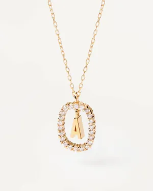 Diamonds and Gold Letter Necklaces