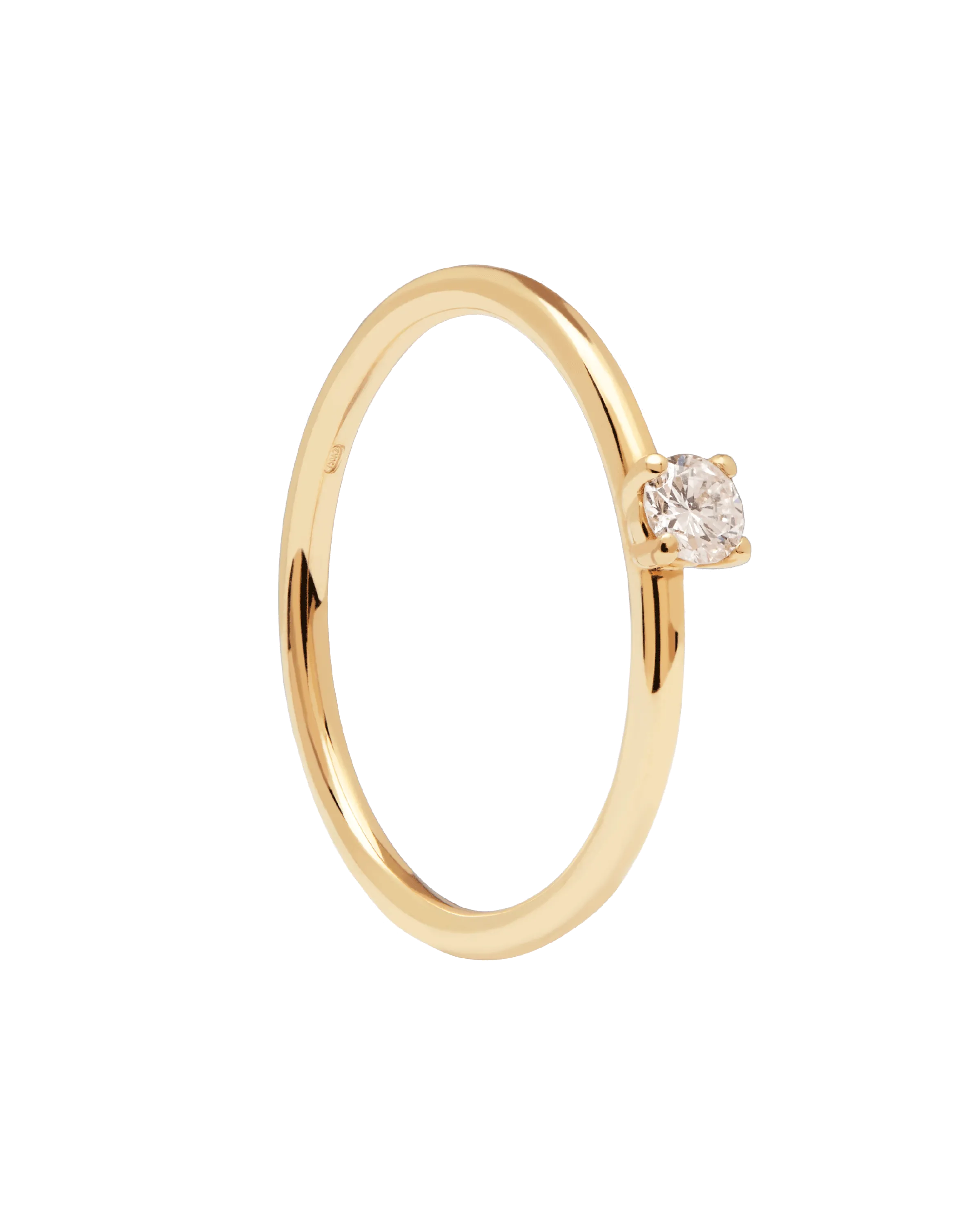 Diamonds and gold Solitaire Mini Ring