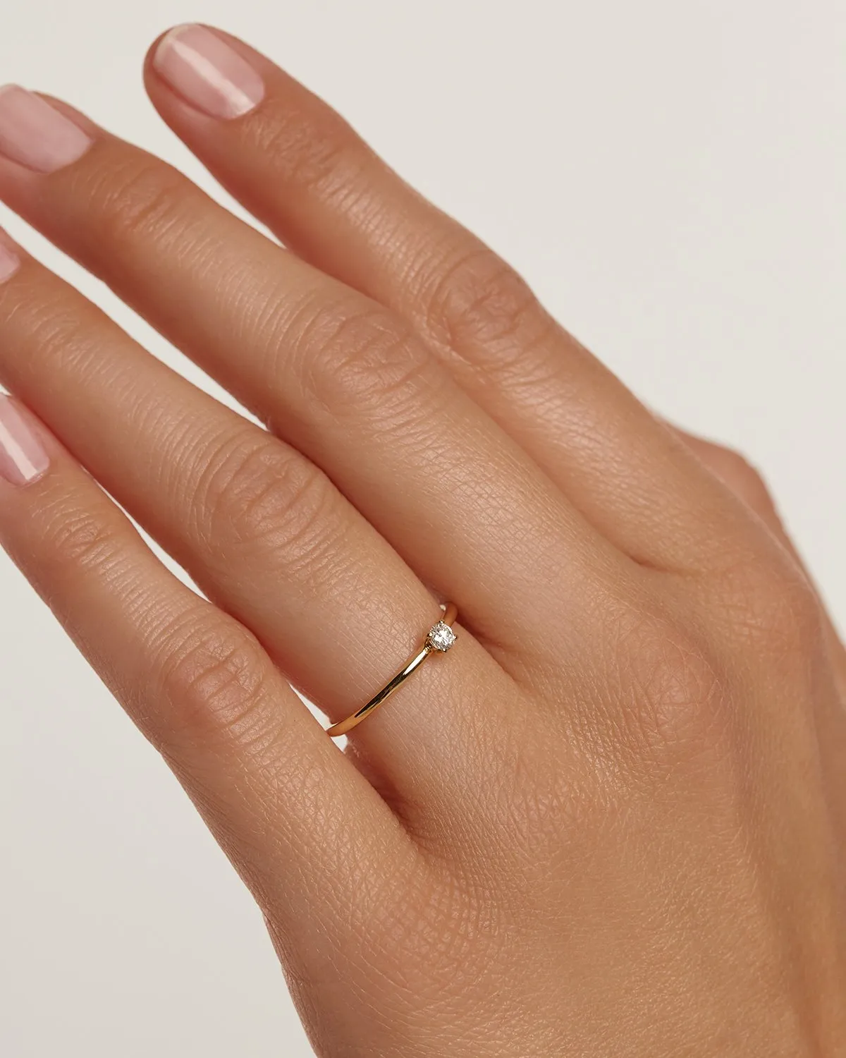 Diamonds and gold Solitaire Mini Ring