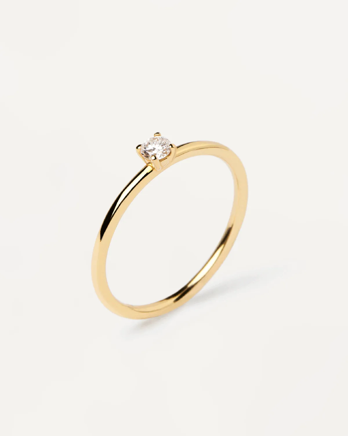Diamonds and gold Solitaire Mini Ring