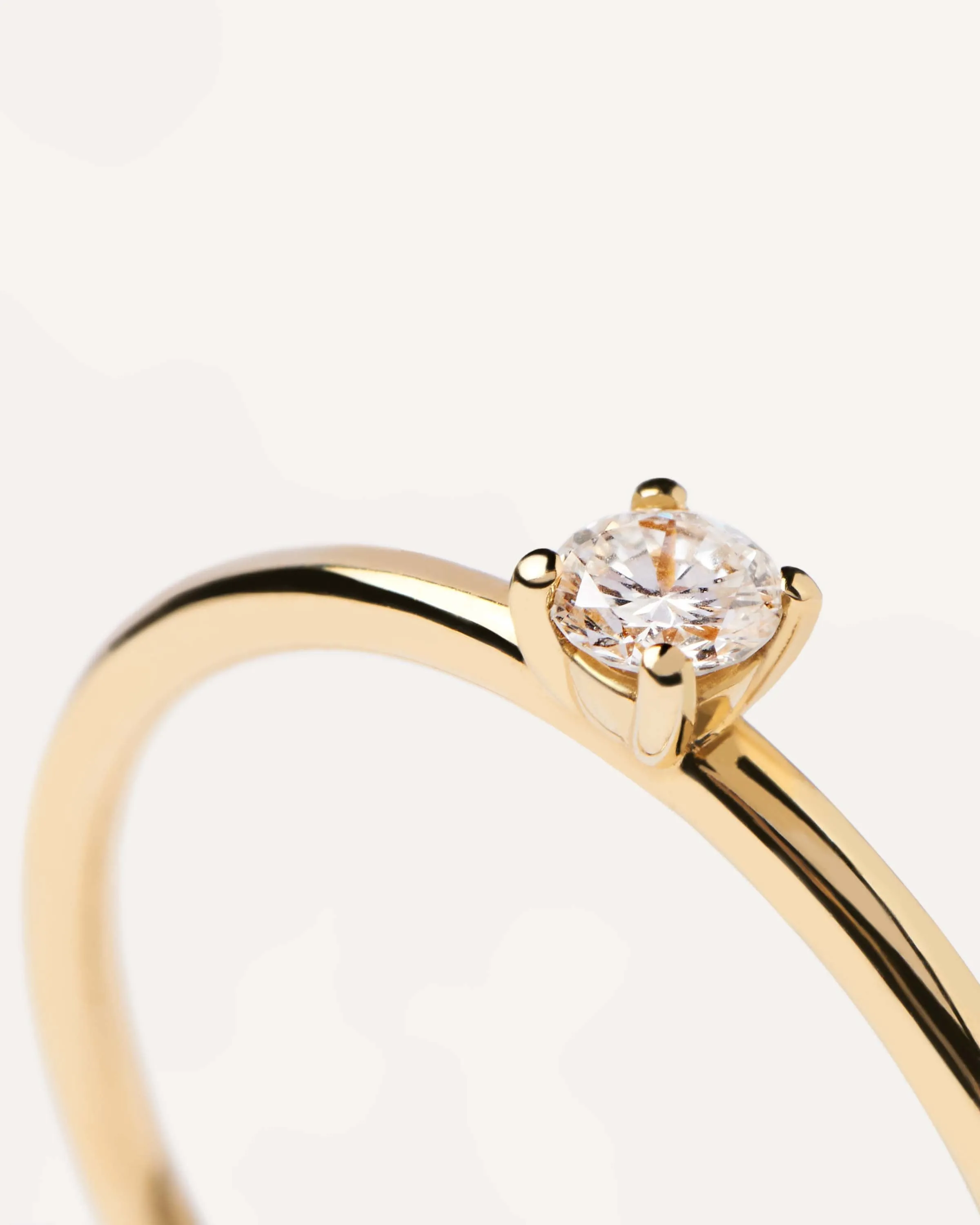 Diamonds and gold Solitaire Mini Ring
