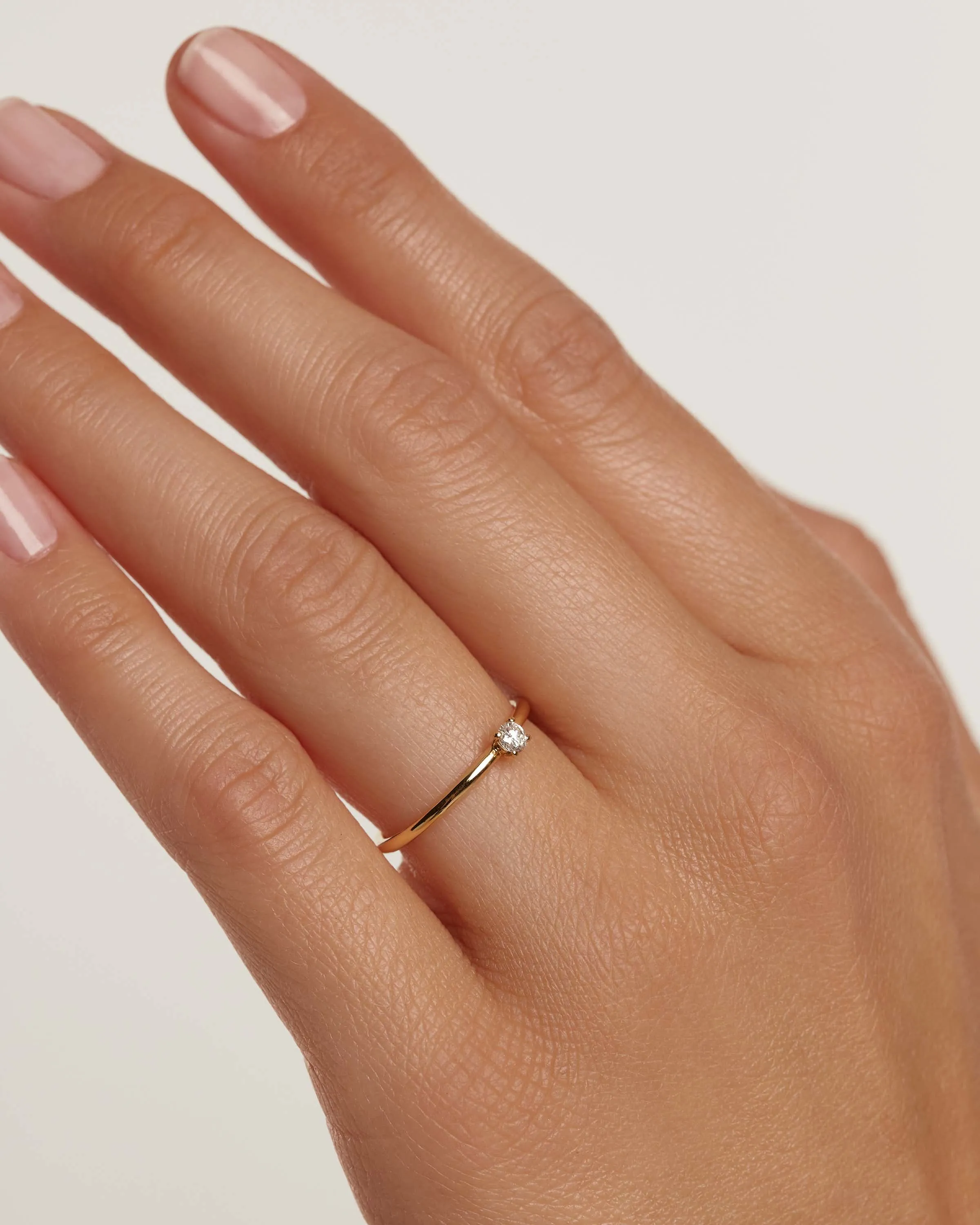 Diamonds and gold Solitaire Mini Ring