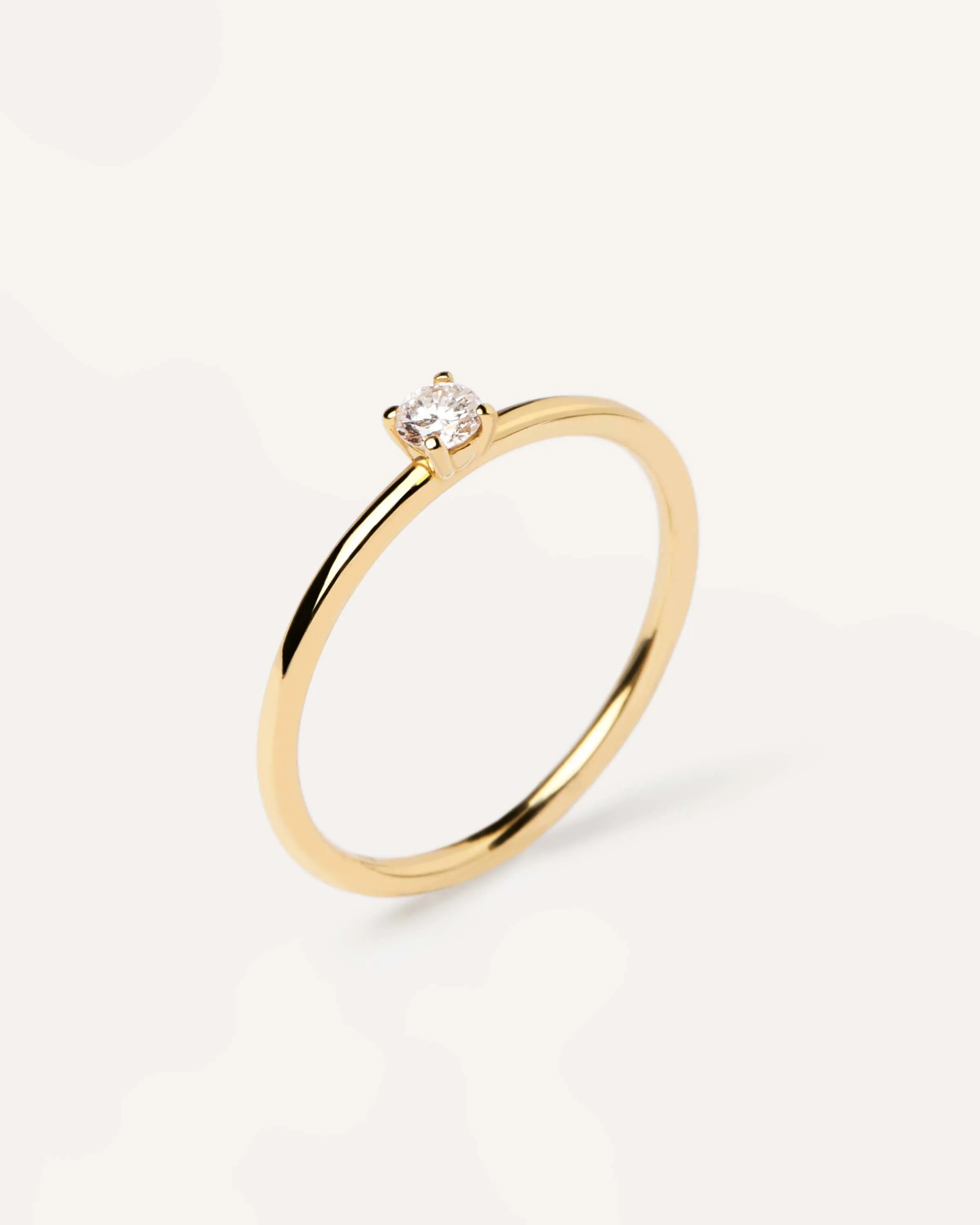 Diamonds and gold Solitaire Mini Ring