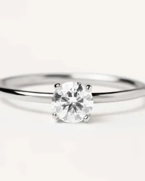 Diamonds and White Gold Solitaire Supreme Ring
