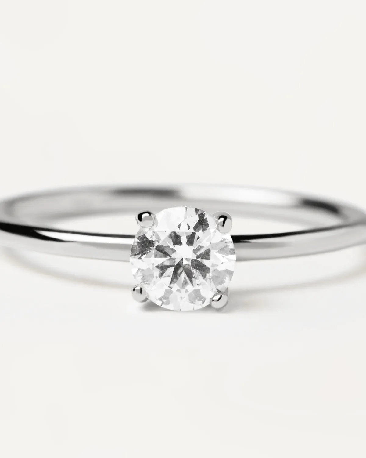 Diamonds and White Gold Solitaire Supreme Ring