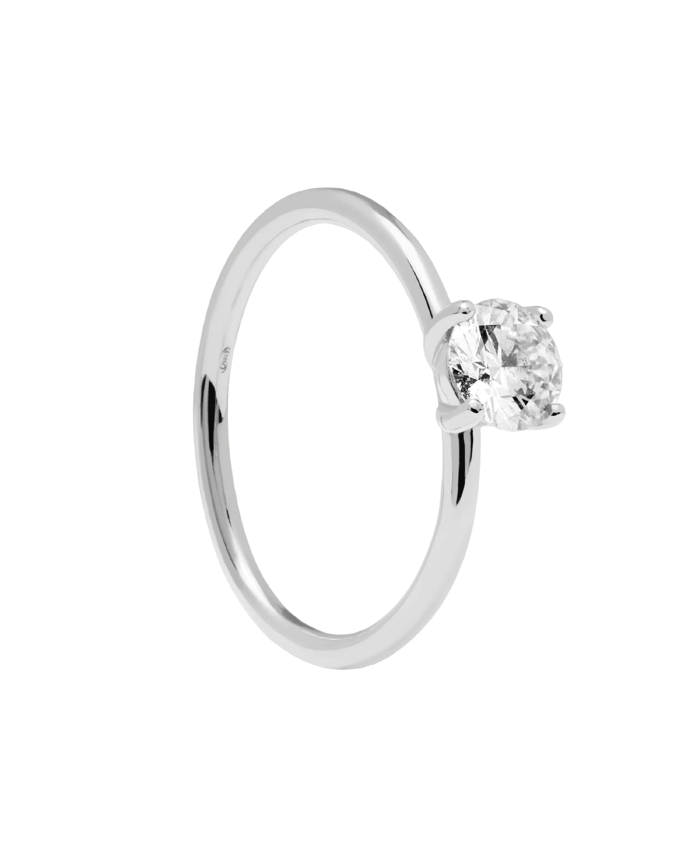 Diamonds and White Gold Solitaire Supreme Ring