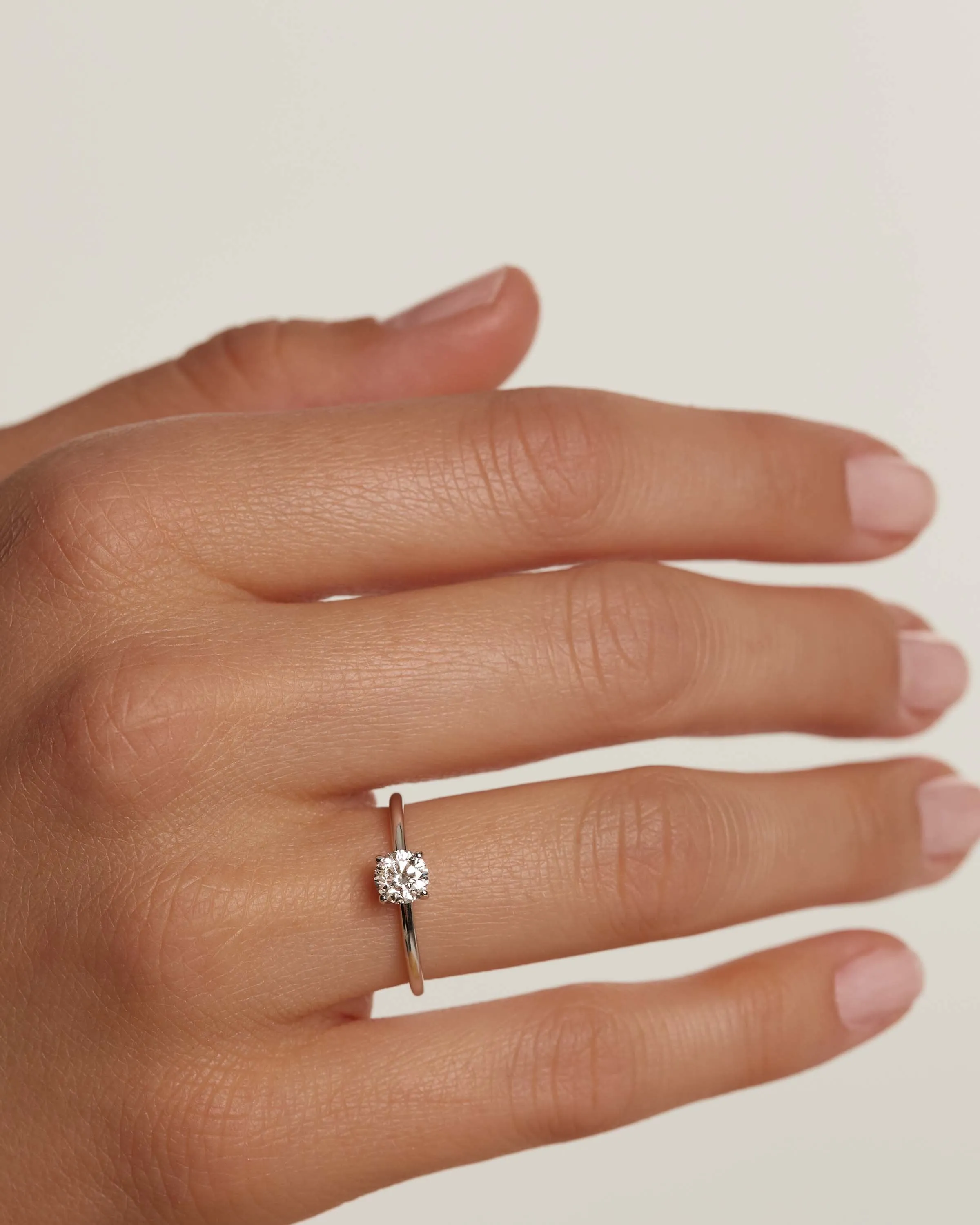 Diamonds and White Gold Solitaire Supreme Ring