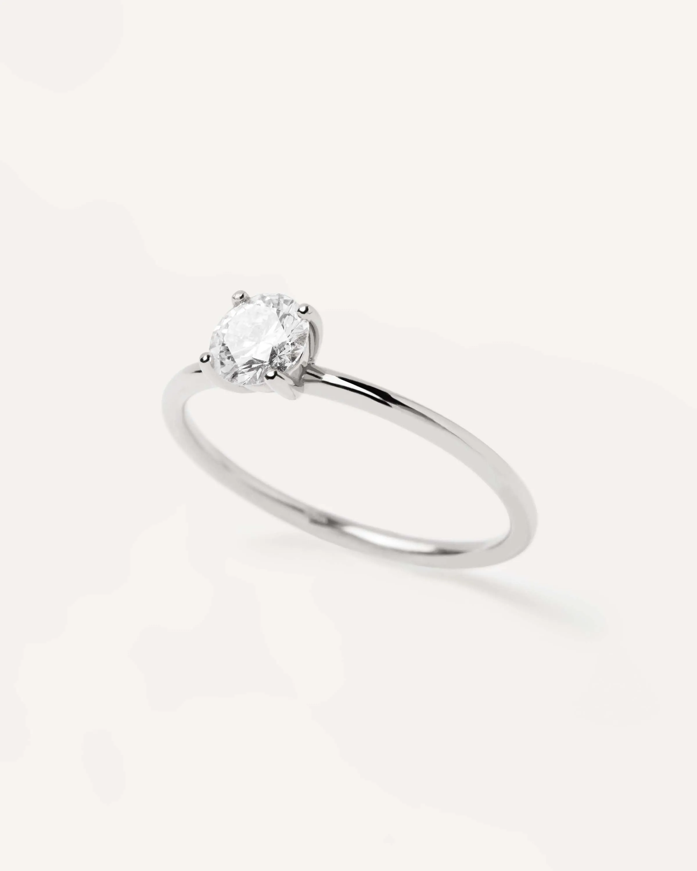 Diamonds and White Gold Solitaire Supreme Ring