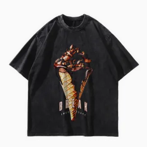 Ice Cream Break Oversized Washed Graphic T-Shirt