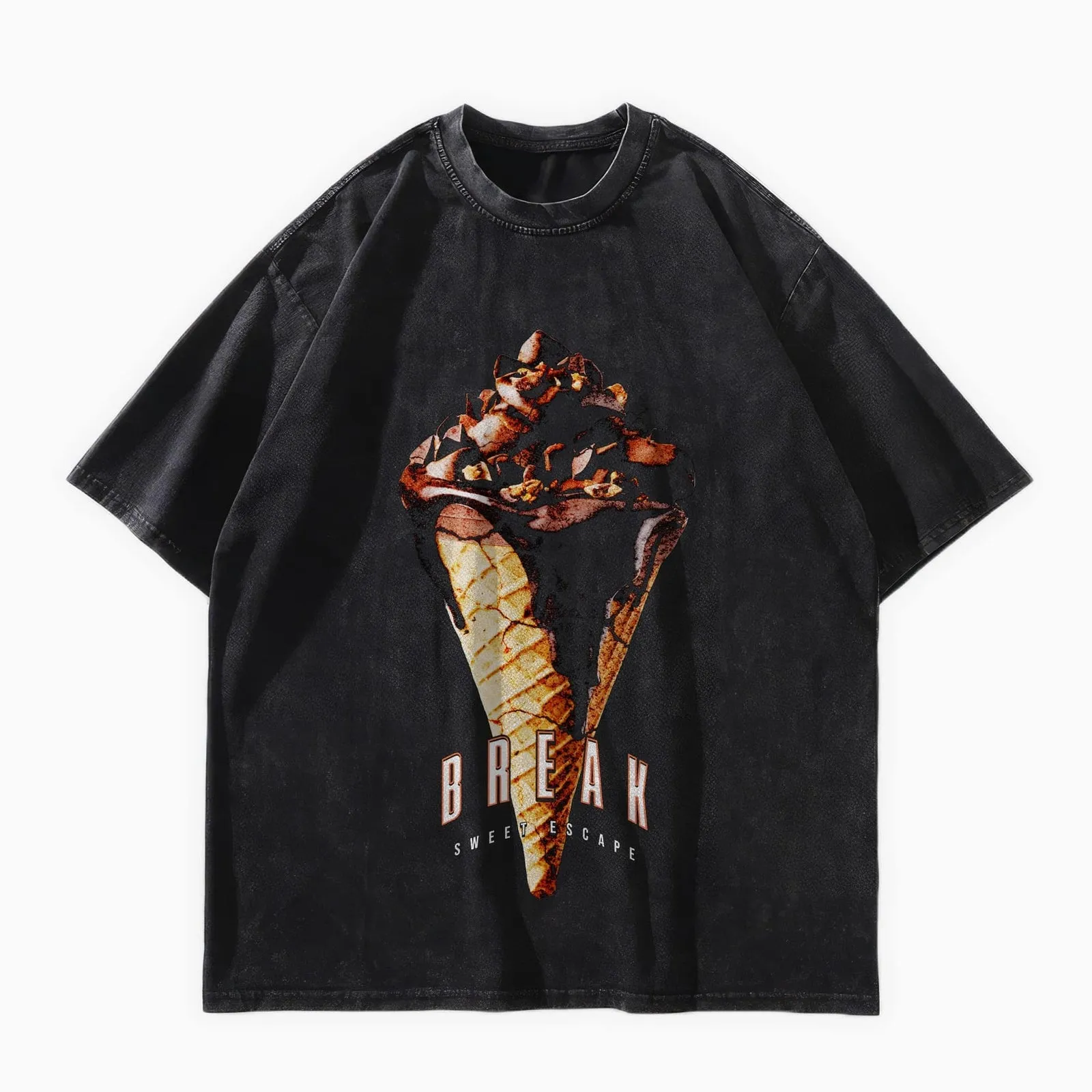 Ice Cream Break Oversized Washed Graphic T-Shirt