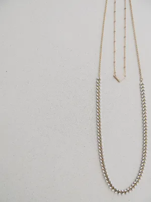 Long Fishbone Multifunctional Necklace-Pearl