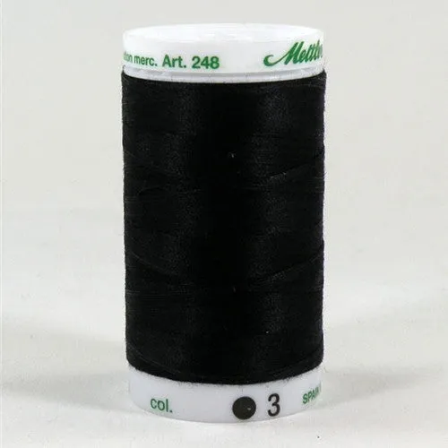 Mettler 60wt Embroidery Cotton in Black, 875yd Spool