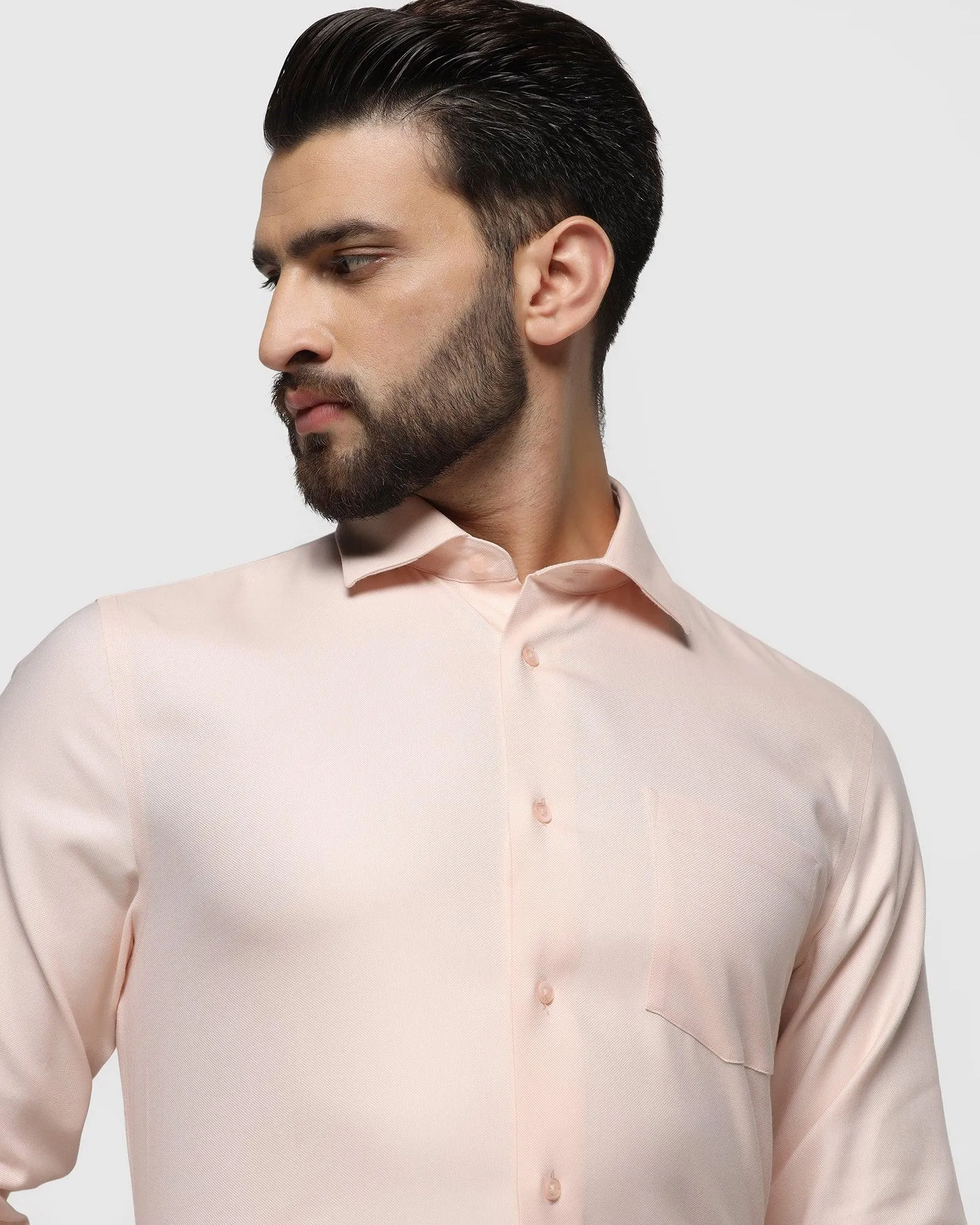 Non Iron Formal Peach Textured Shirt - Decade