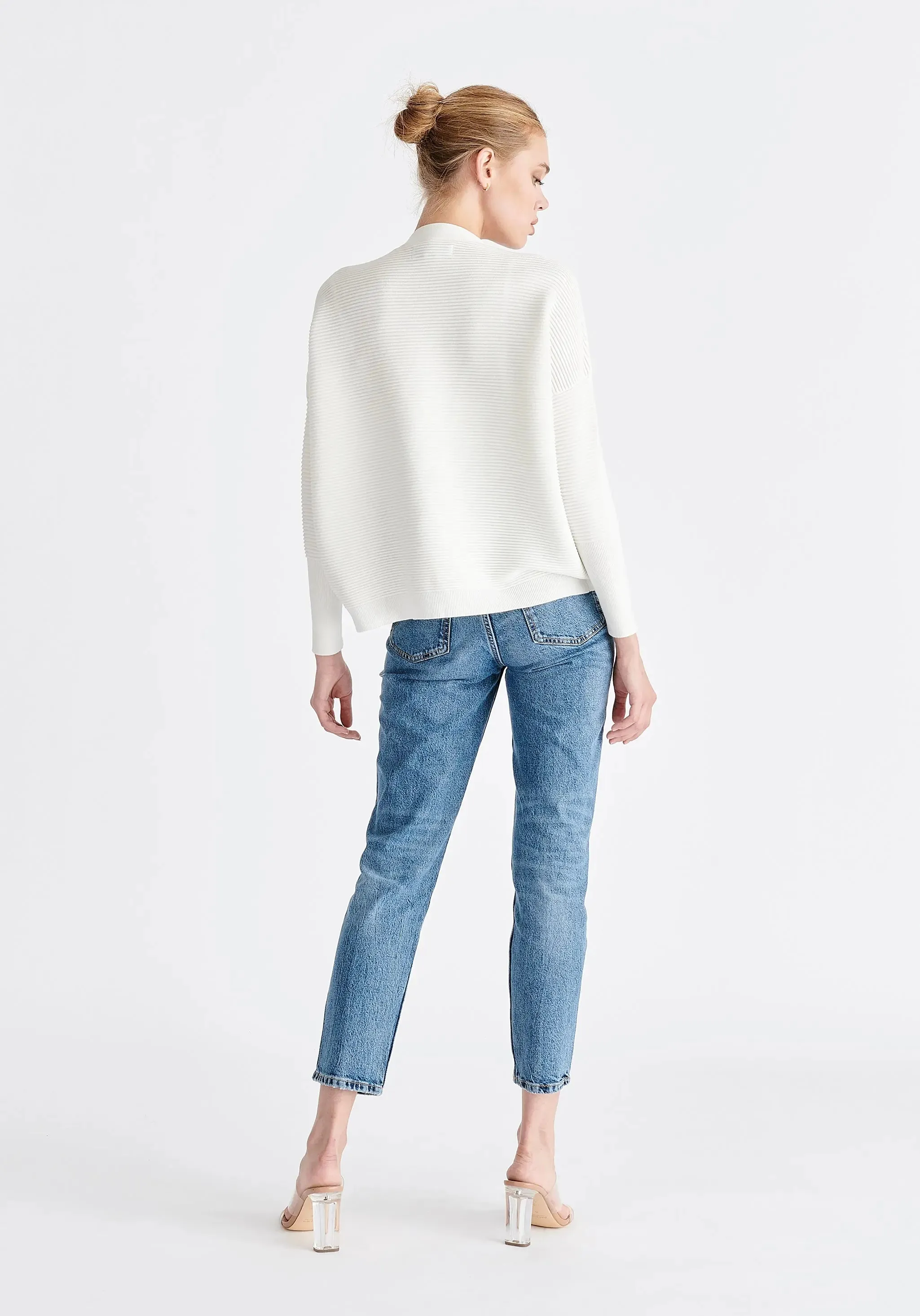 Off White Paisie Ribbed Wrap Cardigan