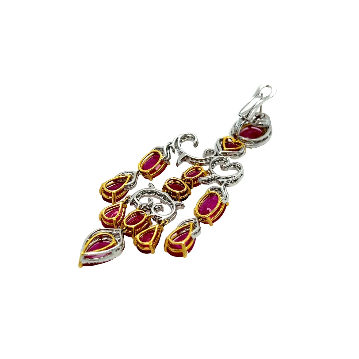 Ornate Ruby and Diamond Earrings