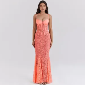 REALAIOT 2025 ins style New cross-border new slim-fit suspender dress sexy fashion lace backless dress