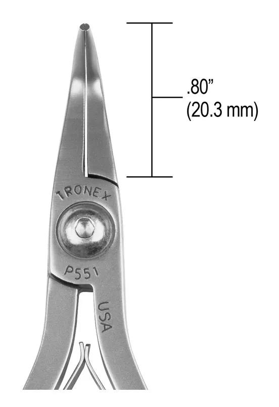 Tronex P551 Bent Nose Pliers with 60° Angled Smooth Jaw & Fine Tips, 5.00" OAL