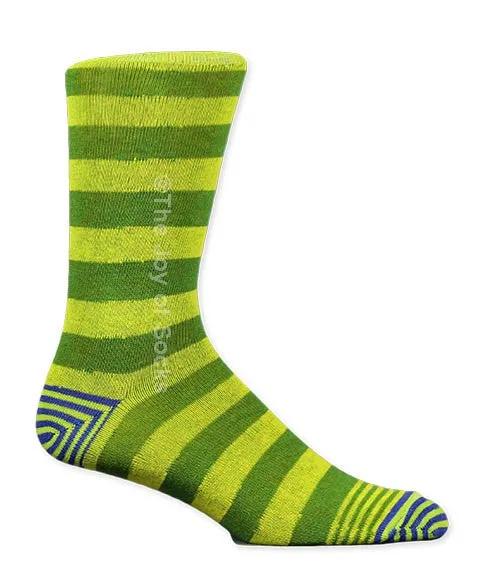Yellow and Green Elvis Striped Socks (Men's)