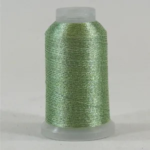 YLI Fine Metallic in Pale Green, 500yd Spool