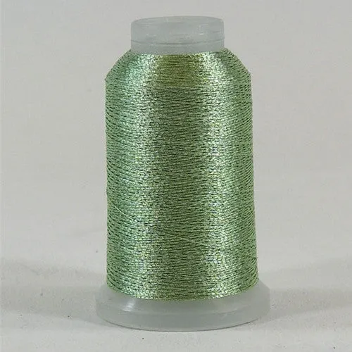 YLI Fine Metallic in Pale Green, 500yd Spool