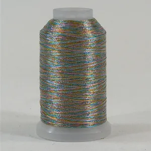 YLI Fine Metallic in Variegated Blue Pink, 500yd Spool